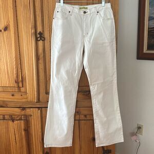 NWT Sigrid Olsen Essentials Off White Jeans with Brown Topstitching